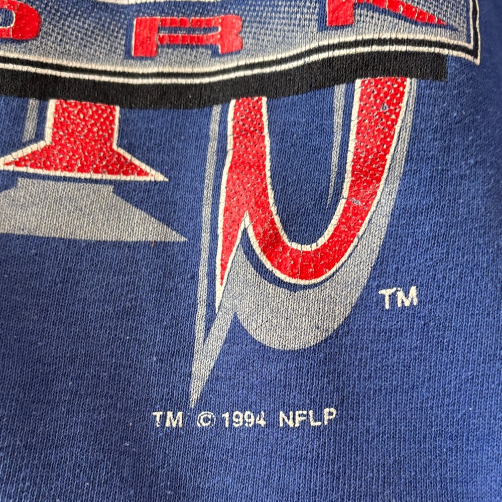 LOGO 7 New York Giants Blue Crewneck 1994 Sweatshirt-L - Picture 4 of 7